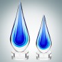 Art Glass Blue Teardrop Award