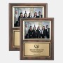 Vertical Cherry Finish Plaque w/ Slide-in Photo Frame & Gold Plate