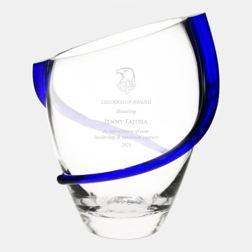 Cobalt Blue Swirl Vase