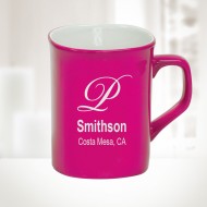 Pink Ceramic Round Corner Mug, 10oz