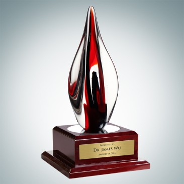 Art Glass Red Contemporary Award