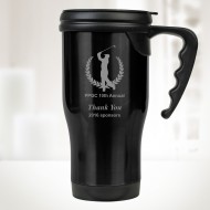 Black Stainless Steel Travel Mug with Handle 14oz 