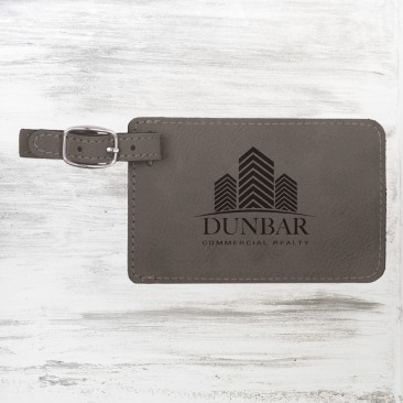 Gray Leatherette Luggage Tag