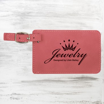 Pink Leatherette Luggage Tag