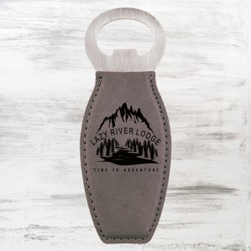 Gray Leatherette Bottle Opener w