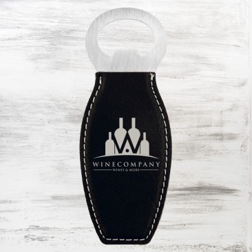 Black/Silver Leatherette Bottle