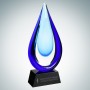 Art Glass Aquatic Award with Bla