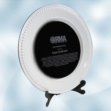 White/Black Award Plate with Acr