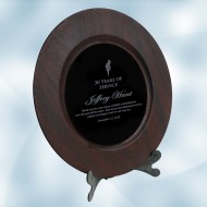 Mahogany/Black Acrylic Award Plate with Stand