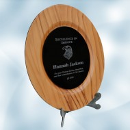 Maple/Black Acrylic Award Plate with Stand