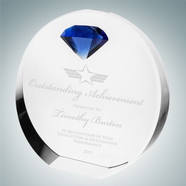 Circle Award with Blue Diamond A