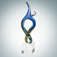 Art Glass Outstanding Award with Clear Base