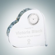 Crystal Heart Keepsake Clock