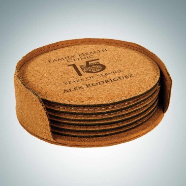 Cork Round Coaster with Holder