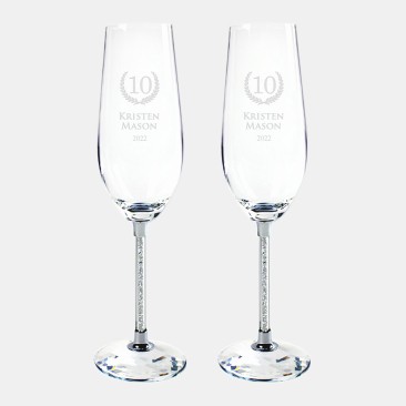 Silver Wedding Champagne Flute P