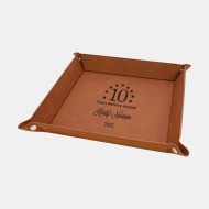 Rawhide Leatherette Snap Up Tray with Silver Snaps
