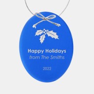 Blue Oval Ornament 