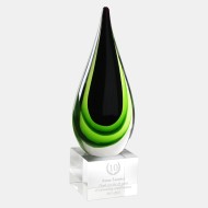 Art Glass Northern Light Teardrop Award