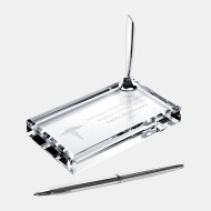 Crystal Single Silver Pen Set