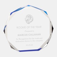 Blue Octagon Acrylic Award 