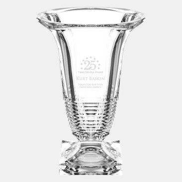 Regal Cut Footed Vase | Hand Cut