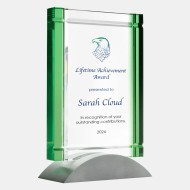 Color Imprinted Green Deco Award (Aluminum Base)