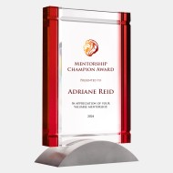 Color Imprinted Red Deco Award (Aluminum Base)