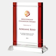 Color Imprinted Classic Red Deco Award (Crystal Base)