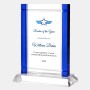 Color Imprinted Classic Blue Deco Award (Crystal Base)