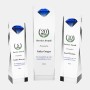 Color Imprinted Embedded Blue Diamond Crystal Award