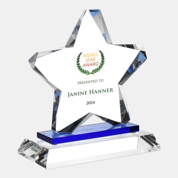 Color Imprinted Blue Twinkle Star Award