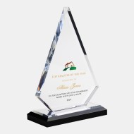 Color Imprinted Acrylic Peak Award with Black Base