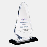 Color Imprinted Acrylic Spear Award with Black Base