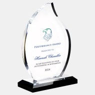 Color Imprinted Acrylic Flame Award with Black Base