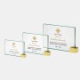 Color Imprinted Jade Achievement Award with Brass Rectangle
