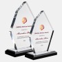 Color Imprinted Acrylic Boulder Award with Black Base