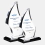 Color Imprinted Acrylic Flare Award with Black Base