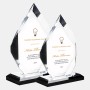 Color Imprinted Acrylic Classic Diamond Award with Black Base