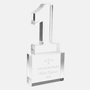 Acrylic Number One Award with Base