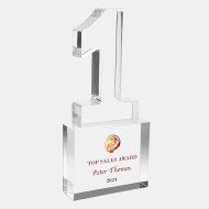 Color Imprinted Acrylic Number One Award with Base