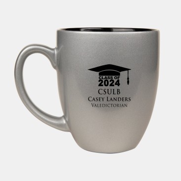 16oz Silver Ceramic Bistro Mug