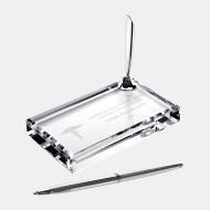 Crystal Single Silver Pen Set