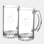 Beer Mug Pair with Leather Bottle Opener, 14oz