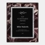 Black/Silver Plate on Horiz./Verti. Burgundy Marble Plaque