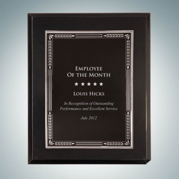 High Gloss Black Plaque - Silver