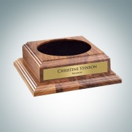 Walnut Wood Base with Personalized Gold Plate