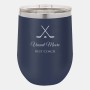 Polar Camel Vacuum Navy Blue Insulated Stemless Wine Tumbler with Lid, 12oz