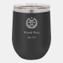 Polar Camel Vacuum Black Insulated Stemless Wine Tumbler with Lid, 12oz
