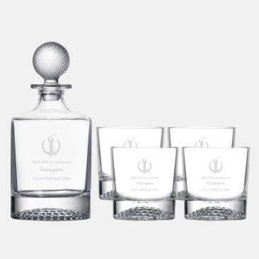 Round Golf Decanter 5pc Set, 28.7oz