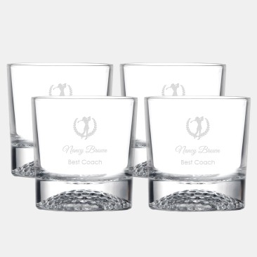 Round Golf Glass 4pc Set, 9oz